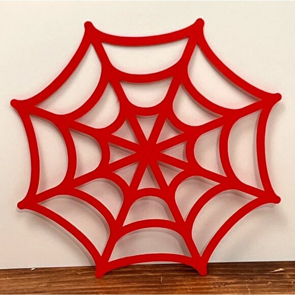 SET OF 3 RED SPIDER WEB PAPER Die Cuts FOR SCRAPBOOKING AND CRAFTS HALLOWEEN - Picture 3 of 4